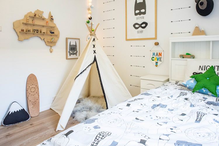 Habitació nòrdica infantil, complements i detalls decoratius