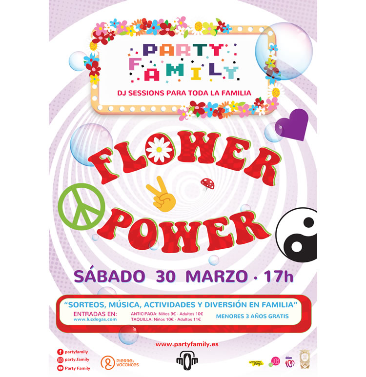 Party Family a Luz de Gas “Flower Power”