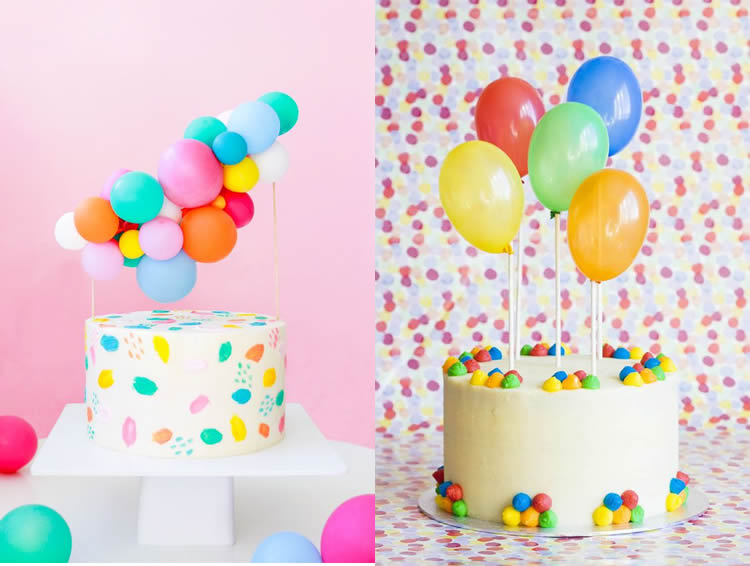 pastís decorat amb globus
