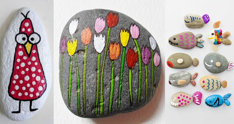 pedres decorades, activitat artística per a nens