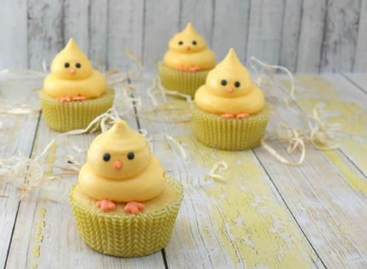 cupcakes decorats amb pollets de Pasqua